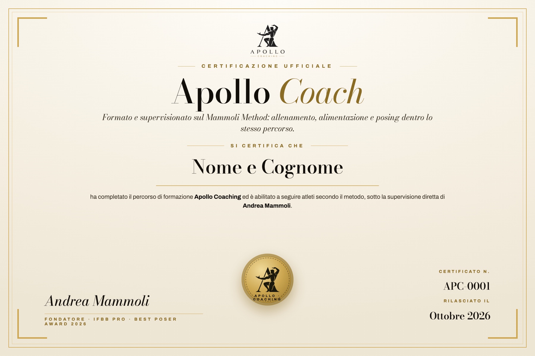 Certificazione Apollo Coach