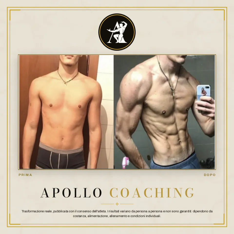 Trasformazione prima e dopo di un atleta Apollo Coaching