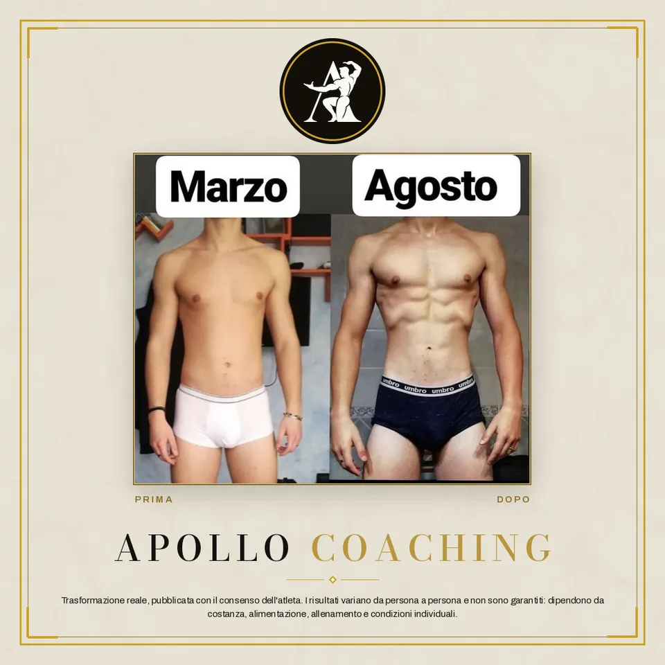 Trasformazione prima e dopo di un atleta Apollo Coaching
