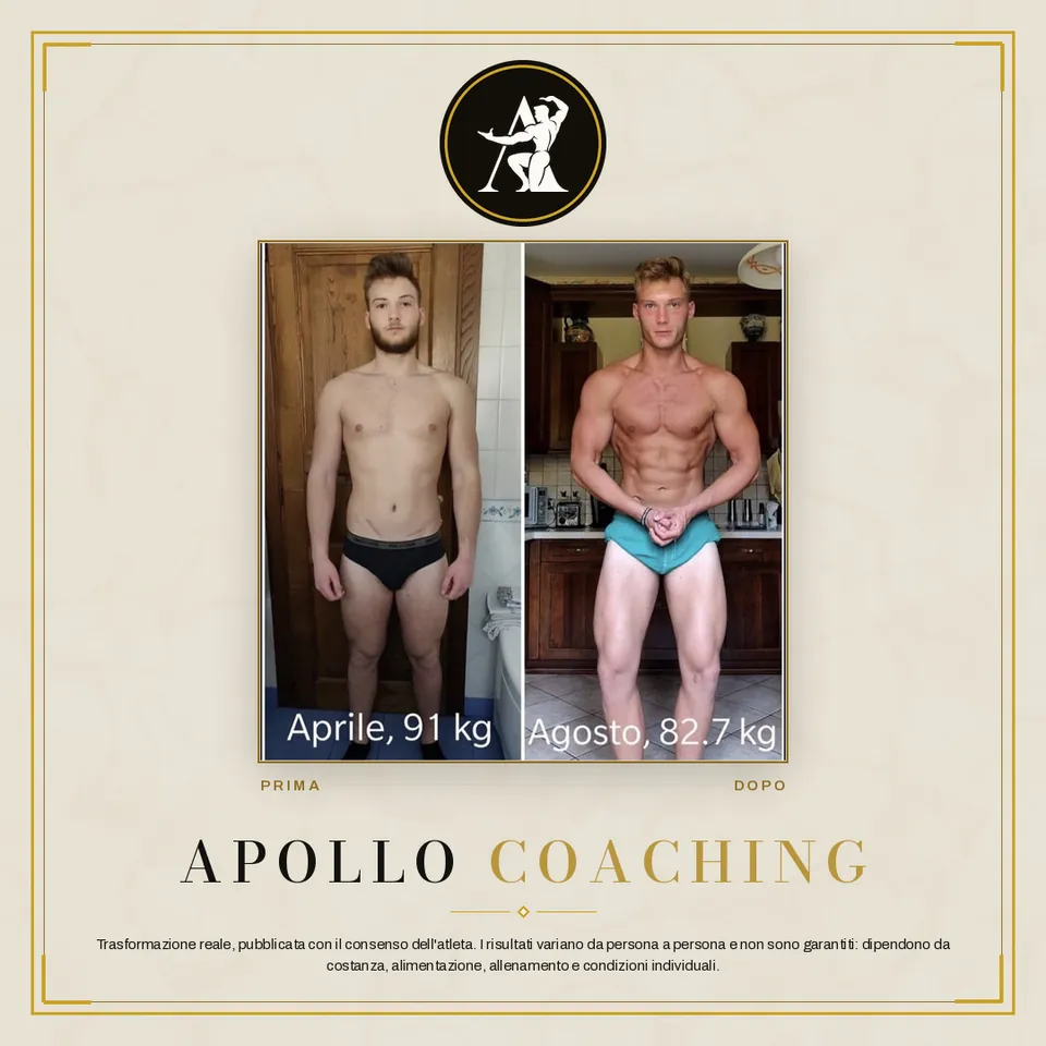 Trasformazione prima e dopo di un atleta Apollo Coaching
