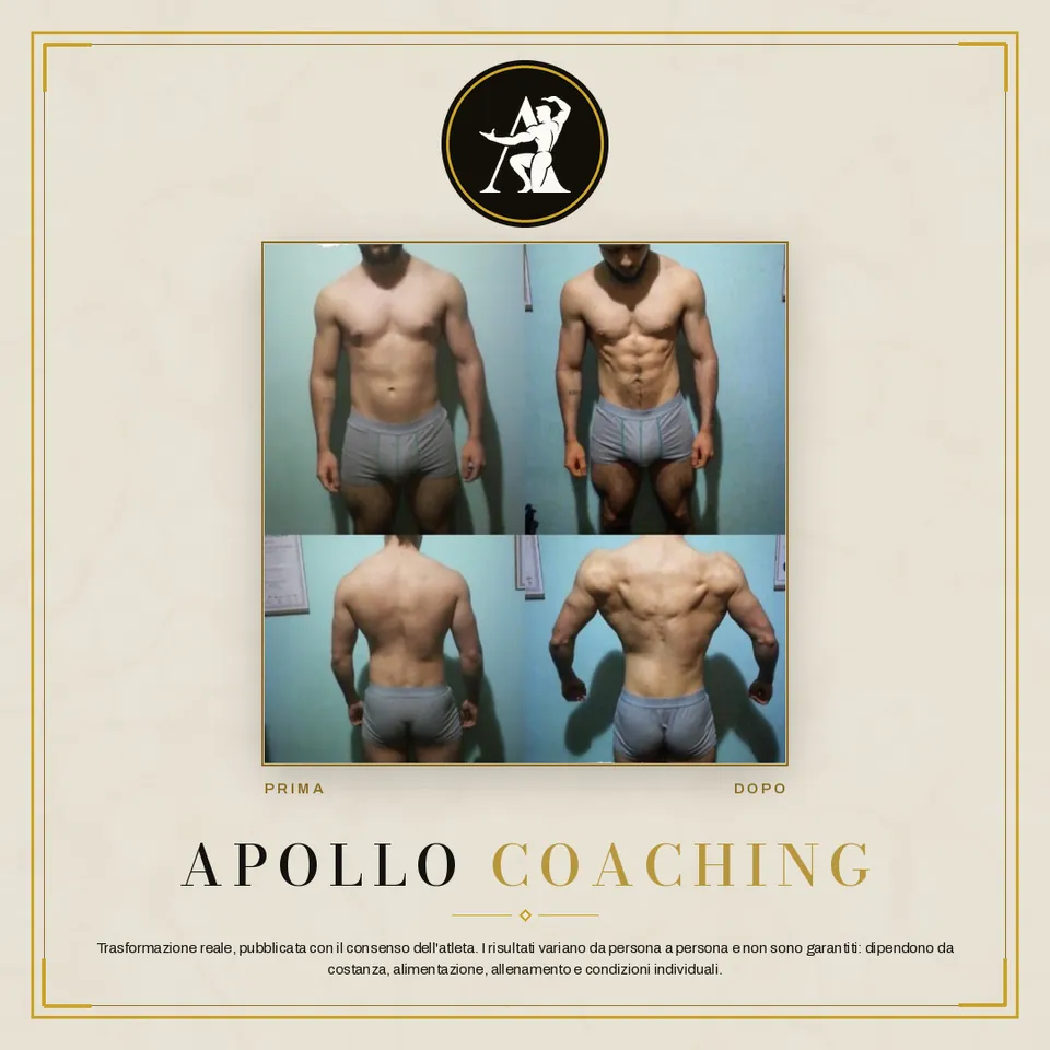 Trasformazione prima e dopo di un atleta Apollo Coaching