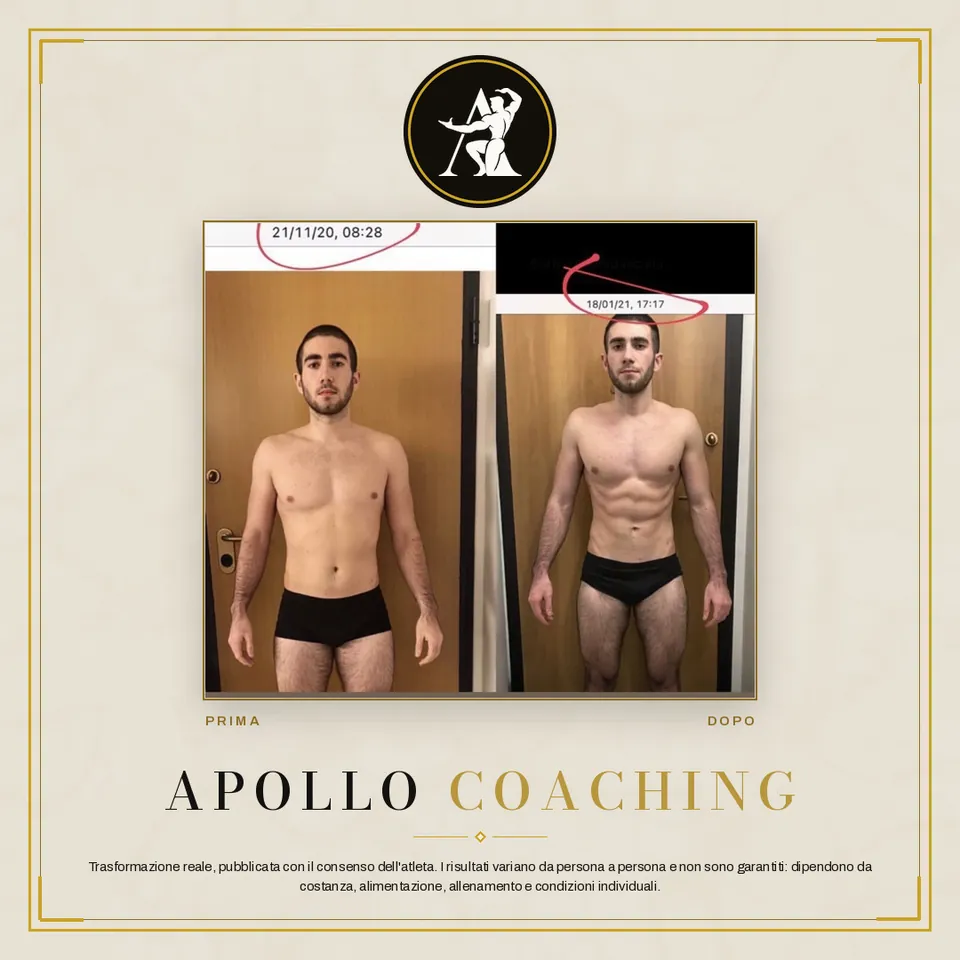 Trasformazione prima e dopo di un atleta Apollo Coaching