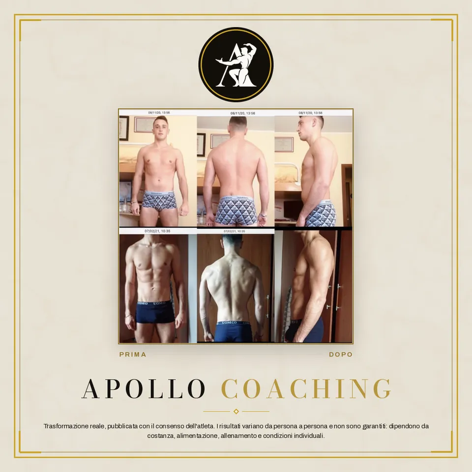 Trasformazione prima e dopo di un atleta Apollo Coaching