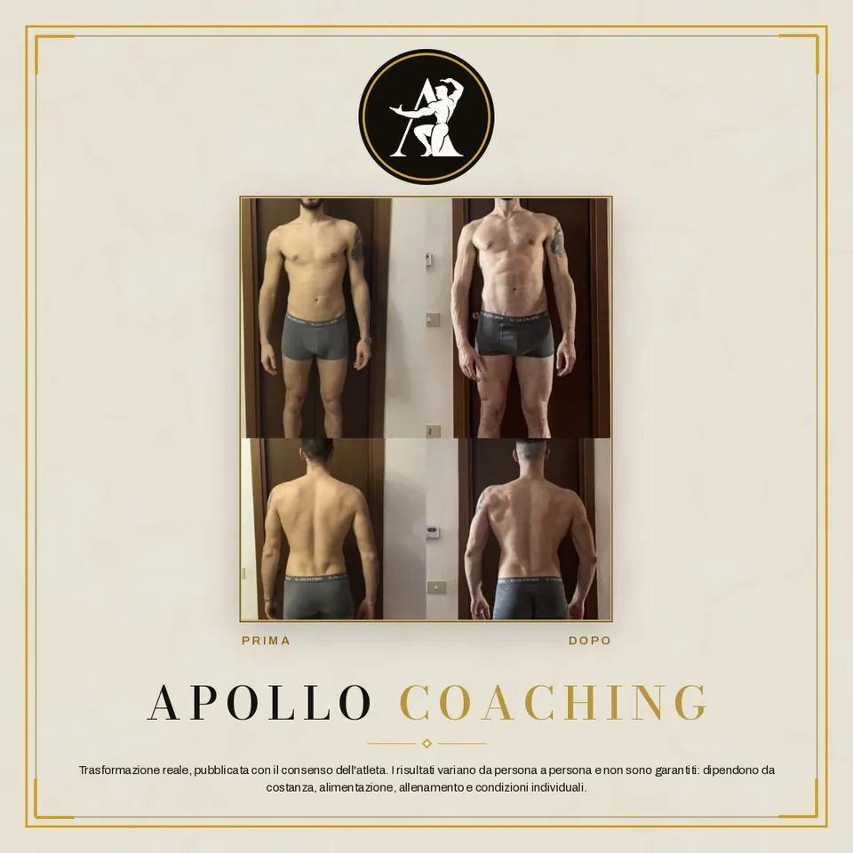 Trasformazione prima e dopo di un atleta Apollo Coaching