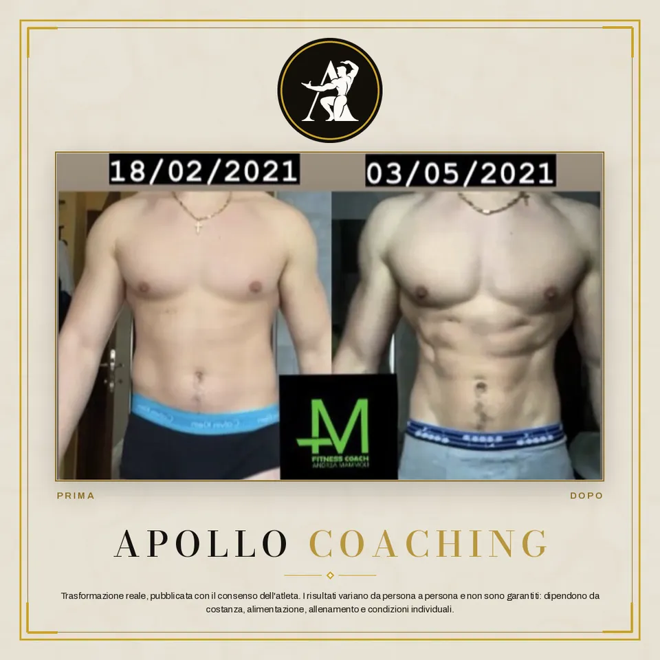Trasformazione prima e dopo di un atleta Apollo Coaching