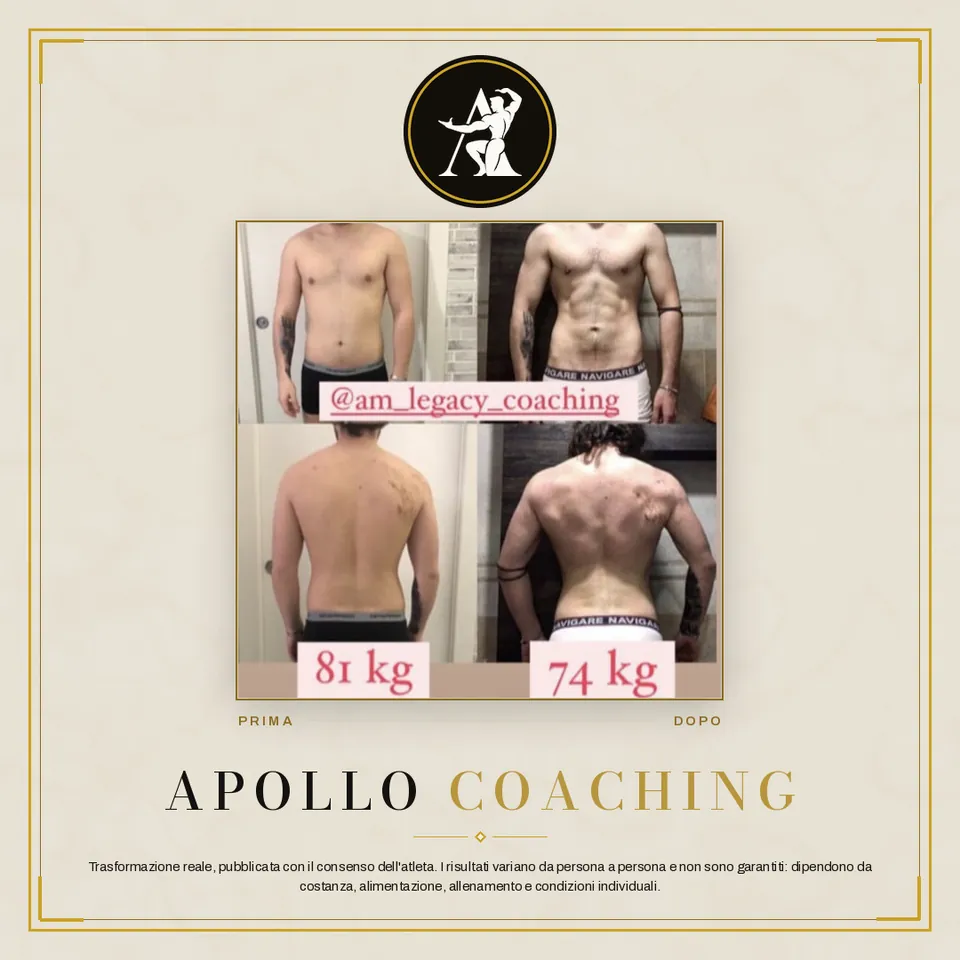 Trasformazione prima e dopo di un atleta Apollo Coaching