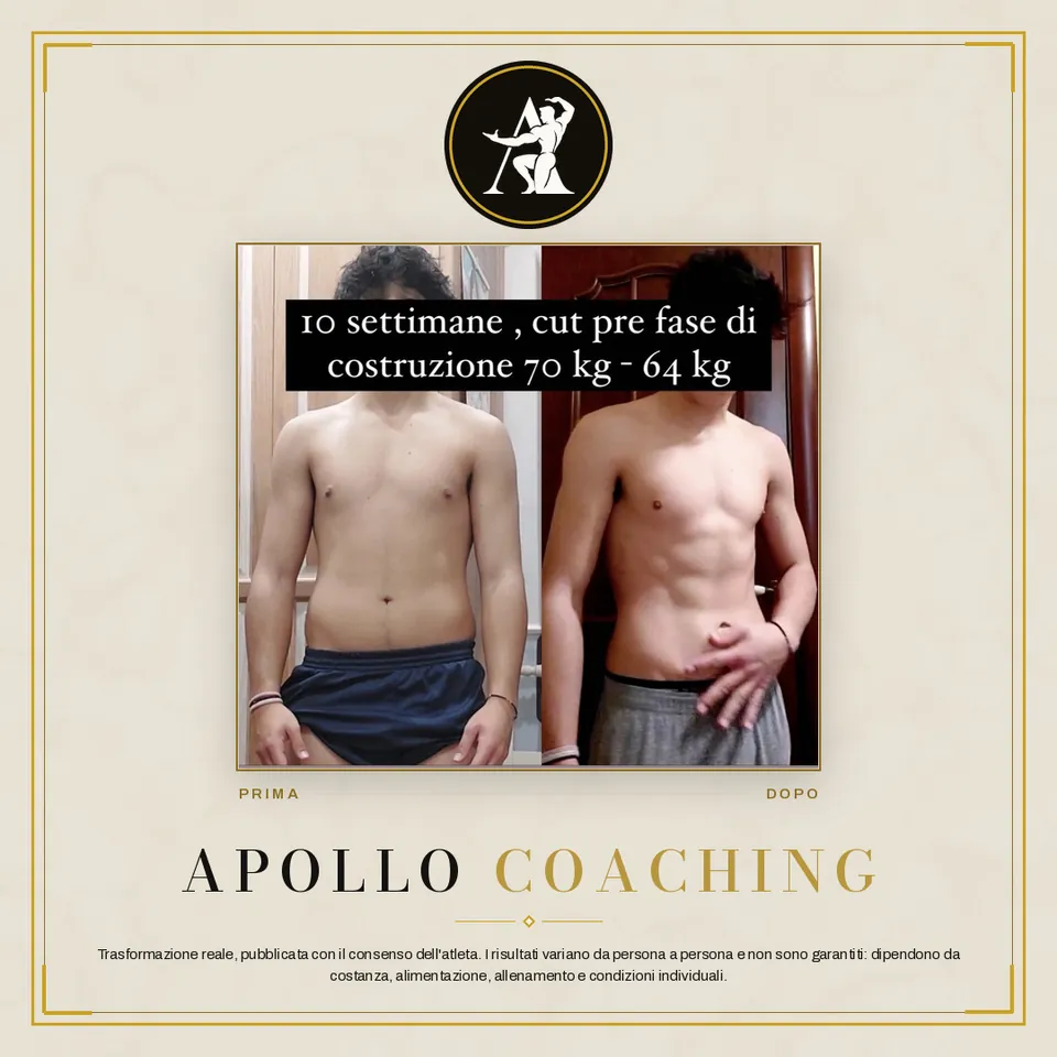 Trasformazione prima e dopo di un atleta Apollo Coaching